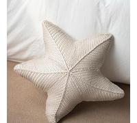DSAoTeng Cuscino a forma di stella marina, morbido cuscino decorativo in stile francese, per divano, soggiorno, camera da letto, divano, patio, oceano, decorazione per la casa (beige, 45 x 53 cm)