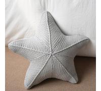 DSAoTeng Cuscino a forma di stella marina, morbido cuscino decorativo in stile francese, per divano, soggiorno, camera da letto, divano, patio, oceano, decorazione per la casa (grigio, 45 x 53 cm)