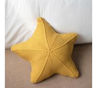 DSAoTeng Cuscino a forma di stella marina, morbido cuscino decorativo in stile francese, per divano, soggiorno, camera da letto, divano, patio, oceano, arredo casa (giallo, 45 x 53 cm)