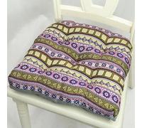 DSAoTeng Cuscino per sedia in jacquard retrò, stile bohémien, morbido imbottito, a forma di U, rotondo, con laccetti, antiscivolo, per sala da pranzo, cucina, ufficio, uso interno (#11, 42 x 42 cm)