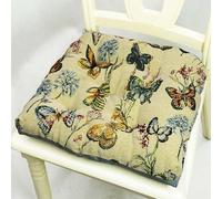 DSAoTeng Cuscino per sedia in jacquard retrò, stile bohémien, morbido imbottito, a forma di U, rotondo, con laccetti, antiscivolo, per sala da pranzo, cucina, ufficio, uso interno (#1, 42 x 42 cm)