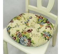DSAoTeng Cuscino per sedia in jacquard retrò, stile bohémien, morbido imbottito, a forma di U, rotondo, con laccetti, antiscivolo, per sala da pranzo, cucina, ufficio, uso interno (#4, 42 x 42 cm)