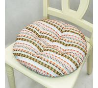 DSAoTeng Cuscino per sedia in jacquard retrò, stile bohémien, morbido imbottito, a forma di U, rotondo, con laccetti, antiscivolo, per sala da pranzo, cucina, ufficio, uso interno (#10, 42 x 42 cm)