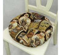DSAoTeng Cuscino per sedia in jacquard retrò, stile bohémien, morbido imbottito, a forma di U, rotondo, con laccetti, antiscivolo, per sala da pranzo, cucina, ufficio, uso interno (#6,42 x 42 cm)