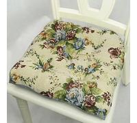 DSAoTeng Cuscino per sedia in jacquard retrò, stile bohémien, morbido imbottito, a forma di U, rotondo, con laccetti, antiscivolo, per sala da pranzo, cucina, ufficio, uso interno (#3, 42 x 42 cm)