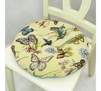 DSAoTeng Cuscino per sedia in jacquard retrò, stile bohémien, morbido imbottito, a forma di U, rotondo, con laccetti, antiscivolo, per sala da pranzo, cucina, ufficio, sedie da interni (#2, 42 x 42 cm