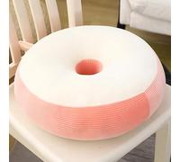 DSAoTeng Cuscino rotondo a ciambella, stile carino, in peluche, color caramella, con texture a righe, per pouf, spesso, morbido, multiuso, per sedia, divano, soggiorno, camera da letto, balcone