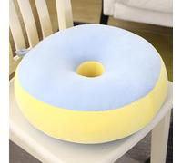 DSAoTeng Cuscino rotondo a ciambella, stile carino, in peluche, color caramella, con texture a righe, per pouf, spesso, morbido, multiuso, per sedia, divano, soggiorno, camera da letto, balcone
