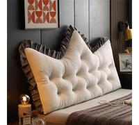 DSAoTeng Grande cuscino per testiera da principessa, in peluche a forma di corona, cuscino per schienale, stile nordico, per letto, divano, tatami, cuscino da lettura, con lacci, decorativo, per