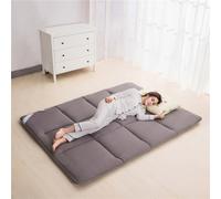 DSAoTeng Materasso da pavimento, singolo, morbido e traspirante, tatami giapponese, portatile, arrotolabile, spesso, pieghevole, per dormitorio per studenti (grigio, 90 x 200 cm)
