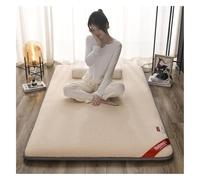 DSAoTeng Materasso futon spesso, in velluto rosa, pieghevole, stile giapponese, morbido e portatile, per dormitorio, casa, camera degli ospiti, yoga, soggiorno (giallo, 90 x 200 cm)
