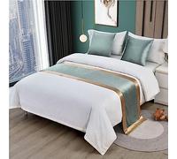 DSAoTeng Runner da letto, sciarpa, copriletto, sciarpa, decorazione per la casa, hotel, biancheria da letto, protezione di lusso, per letto singolo, matrimoniale, super king size (colore azzurro, 50 x