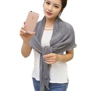 DSAoTeng Scialle da donna increspato a prova di sole, colore puro, leggero, in chiffon, protezione dai raggi UV, con orlo increspato, traspirante, sciarpa rinfrescante per guida, spiaggia