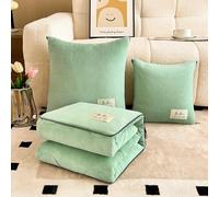 DSAoTeng Set di coperte e cuscini imbottiti in velluto di latte, 3 in 1, in peluche, morbida, pieghevole, con cerniera, in cotone PP, trapuntato, per ufficio, pisolino, auto, viaggi, divano, letto