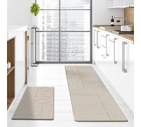 DSAoTeng Tappeto da cucina in pelle PU, moderno, anti-affaticamento, spesso, antiscivolo, impermeabile, resistente all'olio, lavabile, per cucina, ingresso, corridoio, lavanderia (#9,44 x 75 x 1 cm)