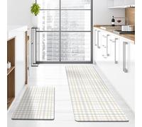DSAoTeng Tappeto da cucina in pelle PU, moderno, anti-affaticamento, spesso, antiscivolo, impermeabile, resistente all'olio, lavabile, per cucina, ingresso, corridoio, lavanderia (#8, 44 x 150 x 1 cm)