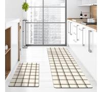 DSAoTeng Tappeto da cucina in pelle PU, moderno, anti-affaticamento, spesso, antiscivolo, impermeabile, resistente all'olio, lavabile, per cucina, ingresso, corridoio, lavanderia (#3,44 x 70 x 1 cm)