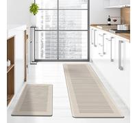 DSAoTeng Tappeto da cucina in pelle PU, moderno, anti-affaticamento, spesso, antiscivolo, impermeabile, resistente all'olio, lavabile, per cucina, ingresso, corridoio, lavanderia (#5,44 x 120 x 1 cm)