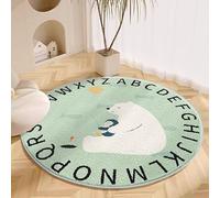 DSAoTeng Tappeto rotondo con motivo cartoni animati, carino, morbido e soffice in peluche, spesso, lavabile, antiscivolo, per camera dei bambini, soggiorno, camera da letto, angolo lettura, asilo nido