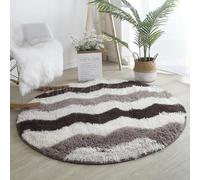 DSAoTeng Tappeto rotondo da bagno a scacchi, moderno, soffice e spesso, a pelo lungo, grande, tappeto morbido, per soggiorno, cameretta dei bambini, camera da letto, tavolino da caffè, sedia, cestino