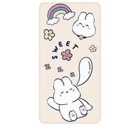 DSAoTeng Tappeto runner con coniglietti dei cartoni animati, in morbido pile di agnello, antiscivolo, non perde pelo, facile da pulire, spesso, decorazione per camera da letto, dormitorio, comodino e