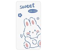 DSAoTeng Tappeto runner con coniglietti dei cartoni animati, morbido pile shaggy di agnello, grazioso tappeto antiscivolo, non perde pelo, facile da pulire, tappetino spesso per camera da letto