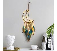 Dsaren Acchiappasogni Piume Decorative Led Indiano Dream Catcher Wall Piume Acchiappa Sogni Fatto a Mano Per Ragazze Camera da Letto Casa Parete Decorazione Regalo di Natale (Blu)