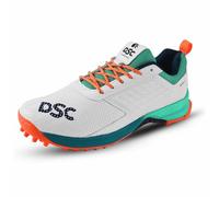 DSC Jaffa 22 Scarpe da Cricket | Colore: Verde Mare/Arancione Fluo | Taglia: 7UK/8US/41EU | per Uomini e Ragazzi | Materiale: Mesh | Traspirante | Suola Antiscivolo per Una Maggiore Resistenza