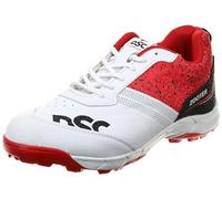 DSC Zooter Cricket Shoes | White/Red | For Men And Boys | LightWeight | Lightweight & Highly Durable | Long Lasting Performance
