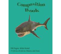 dscraftyhands Shark_Ocean_Life, back to school, 100 page, 2 sided, 7 1/2 x 9 3/4 in, wireless, wide ruled composition book/ Journal