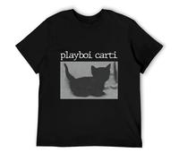 DSCXSD Hip-Hop-Rapper-Playboi-Carti-Cat-Music-Album-Graphic-Print-T-Shirt-Cool-Vintage-Casual-Oversized Black XXL