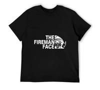 DSCXSD HOREB Funny The Firefighter Face T Shirts Graphic Cotton Streetwear Short Sleeve Fireman Gifts Summer Style T-Shirt Mens Black XL Black