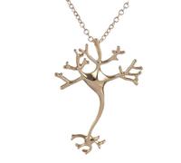 DSDGVDFBV d'oro, Collana in Argento Sterling Chic Punk, Scienza Neurone Cervello Cellula Nervosa Collana Personalizzata Catena Gioielli per Le Donne degli Uomini