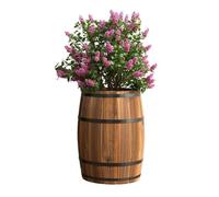 DSDGVDFBV Ottone,40cm, Botti di Fiori retrò, Botti di Vino in Legno Carbonizzato E Botti di Legno per Piantare Vasi di Fiori per Decorare Il Design del Foro di Scarico del Patio