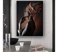 dsdsgog Donne africane di Arte Della Parete Poster E Stampe Elegante Donna Nera della Tela di Canapa Pittura Moderna Pop Living Room Decor Dipinti Murali 35x50 cm Senza Cornice