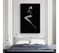 dsdsgog Donne africane nude sexy in bianco e nero Pittura su tela Pittura a olio Stampe di arte della parete Poster per soggiorno Decor Home 80x120 cm Senza cornice