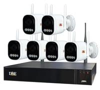 DSE Kit Videosorveglianza WiFi con NVR e 1-8 Telecamere Senza Fili 5MP, Illuminatore 30 m. Telecamere Deterrenti e Rilevazione AI, Flash, Sirena, VivaVoce | DSERKK-KIT5A-1/8 (Kit 6 telecamere)