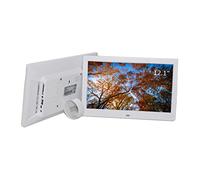 DSeenLeap Schermo HD da 12,1 Pollici 1280 X 800, Supporto Orologio/Calendario, Cornice Elettronica per Foto, Macchina pubblicitaria, Decorazione per la casa (Bianco)