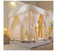 Dsejynxx baldacchino Baldacchino per Letto,Tenda per Letto a baldacchino di Lusso a Quattro Angoli,Tenda per Letto a baldacchino con Tre Aperture Laterali,zanzariera(Color:c,Size:120 * 200cm)