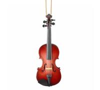 Dselvgvu 11,9 cm, mini strumento musicale in miniatura, con corda di legno, da appendere, replica di un mini strumento musicale, regalo di Natale, decorazione per la casa, ornamento (violino da 11,9