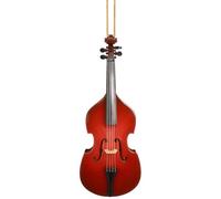 Dselvgvu 14,4 cm di legno in miniatura, doppio basso, ornamento da appendere, mini strumento musicale, contrabbasso, replica albero delle vacanze, decorazione per la casa, ornamento da esposizione
