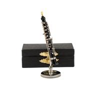 Dselvgvu Miniatura Oboe con Supporto e Custodia Mini Strumento Musicale Replica Accessorio per Casa delle Bambole da Collezione Modello Decorazio