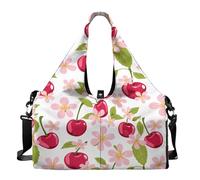 Dserfgiu Borsa da palestra da donna con scomparto per scarpe, tasche per riporre oggetti bagnati e asciutti, borsone da viaggio, tappetino da yoga portatile, Fiore allegro, Misura unica