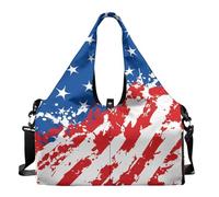 Dserfgiu Borsone da viaggio con bandiera americana con scomparto per scarpe, borsa da palestra da uomo patriottica, tappetino da yoga, borsa sportiva portatile, Bandiera degli Stati Uniti Stelle