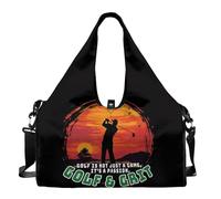 Dserfgiu Borsone da viaggio con scomparto per scarpe, tasche per riporre oggetti bagnati e asciutti, borsa da palestra da uomo, borsa sportiva portatile per tappetino da yoga, Golf & Grit, Misura