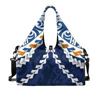 Dserfgiu Polynesia - Borsa da palestra da donna con scomparto per scarpe, tasche per riporre oggetti bagnati e asciutti, borsone da viaggio per tappetino da yoga portatile, Cultura della navigazione