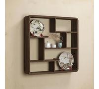 DSEWTEZXI Mensole in legno antiche da parete, Mensole a parete sospese per servizi da tè a più livelli, Vetrina decorativa per riporre oggetti, per sala da pranzo, soggiorno, ufficio.(56 * 56 * 12cm)