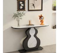 DSEWTEZXI Moderno ingresso decorativo tavolo,Corridoio Pietra sinterizzata consolle,tavolo dietro divano,ingresso consolle Soggiorno,Supporto in acciaio al carbonio.(White+black,100 * 30 * 80cm)