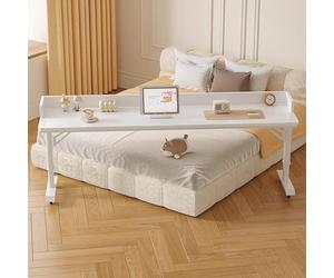 DSEWTEZXI Tavolo da Letto Regolabile in Altezza Ospedale con Ruote, tavolino servitore da Letto Mobile for Mangiare, tavolino Letto Camera da Letto for Laptop, tavolino allungabile.