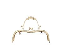 DSFDFDG 1 pz 20,5 cm Vintage Purse Frame Clutch Bag Chiusura Maniglia Fai da Te Kiss Lock Bronzo Oro Goffratura Accessori for Borse